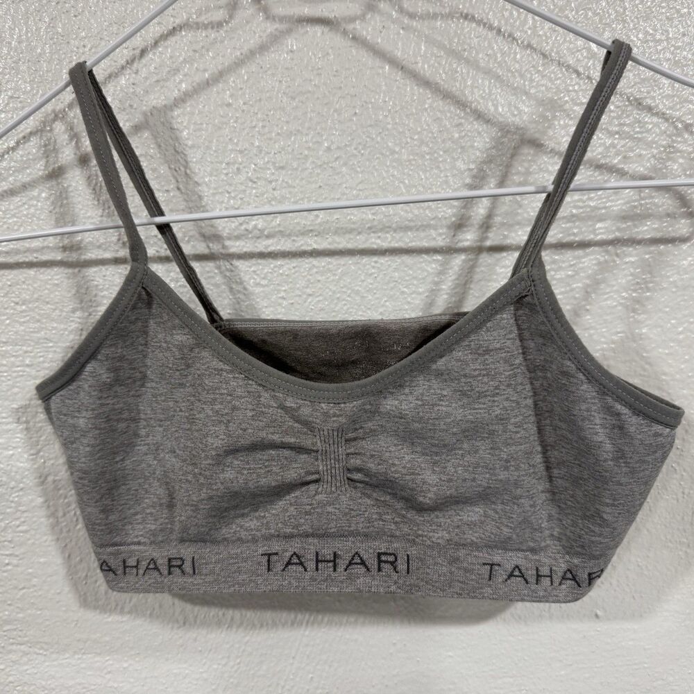 Tahari Girls' Gray Seamless Wireless Training Sports Bralette